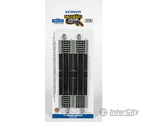 Bachmann 44528 Straight Track W/Nickel Silver Rail & Gray Roadbed - E-Z Track(R) -- 9 Rerailer