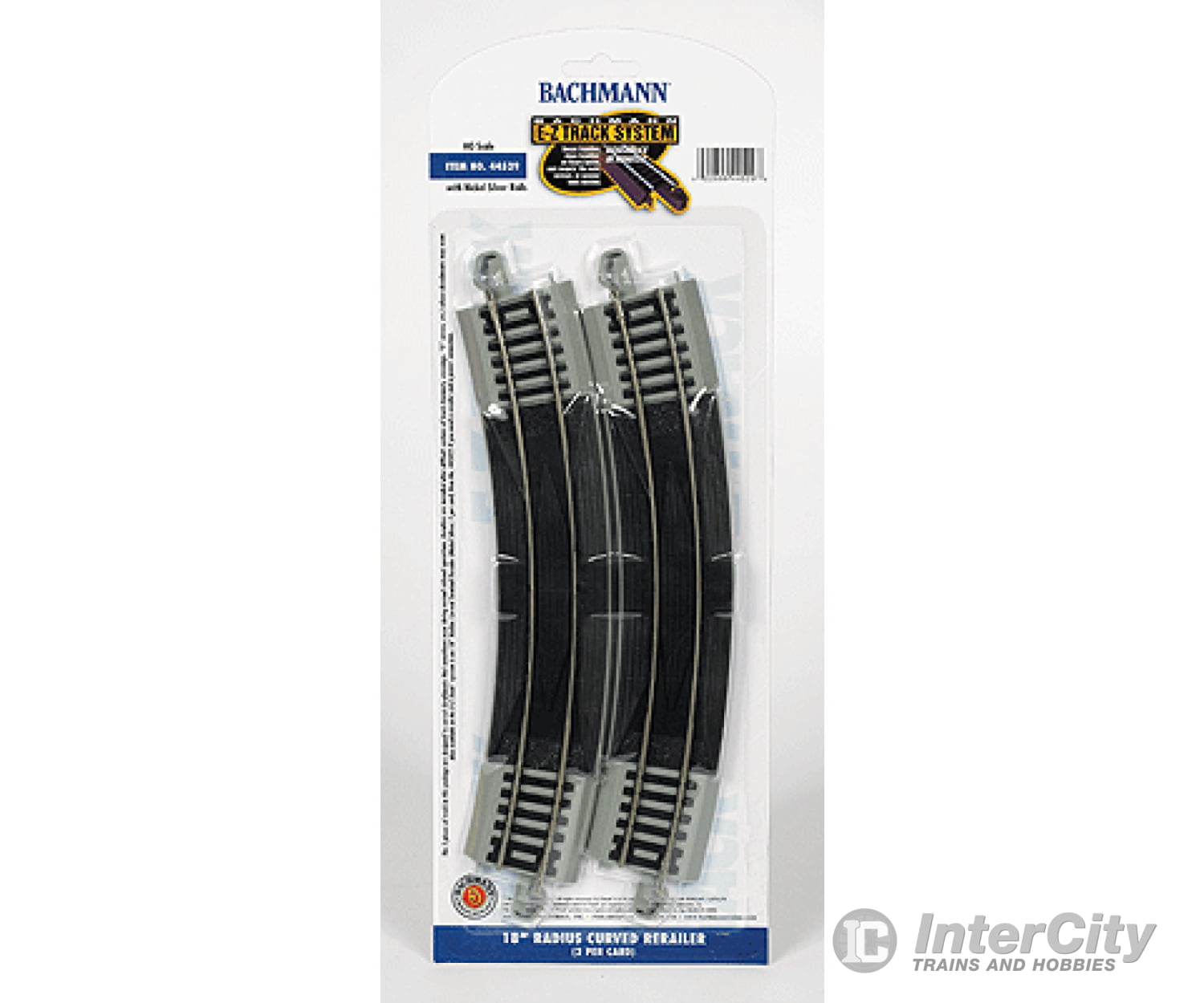 Bachmann 44529 E-Z Track(R) W/Nickel Silver Rail & Gray Roadbed -- 18 Radius Rerailer Pkg(2) Track