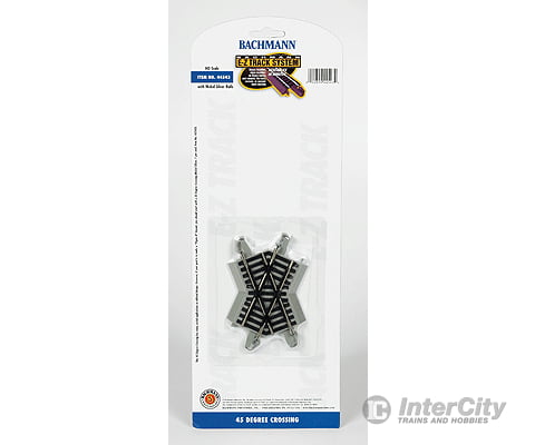 Bachmann 44543 Crossing W/Nickel Silver Rail & Gray Roadbed - E-Z Track(R) -- 45-Degree Track
