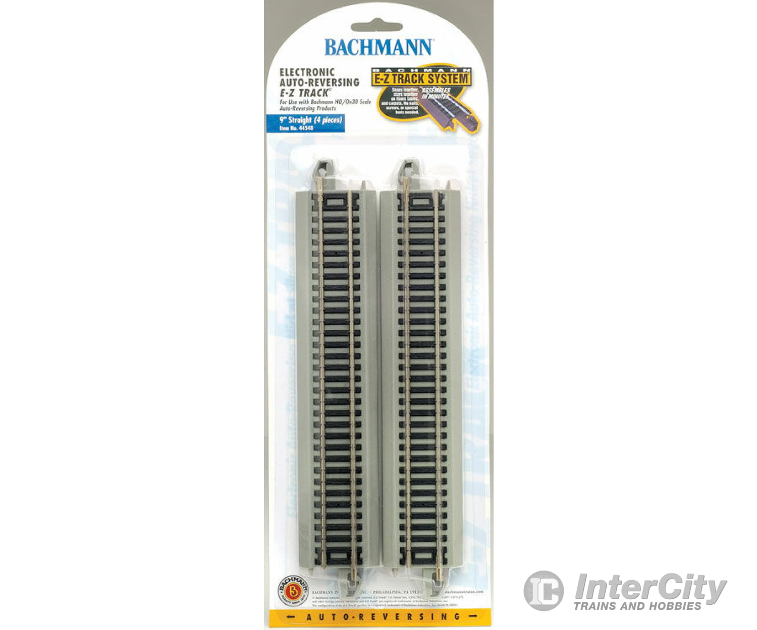 Bachmann 44548 Reversing System- E-Z Track(R) -- 9 Straight W/Nickel Silver Rail & Gray Roadbed