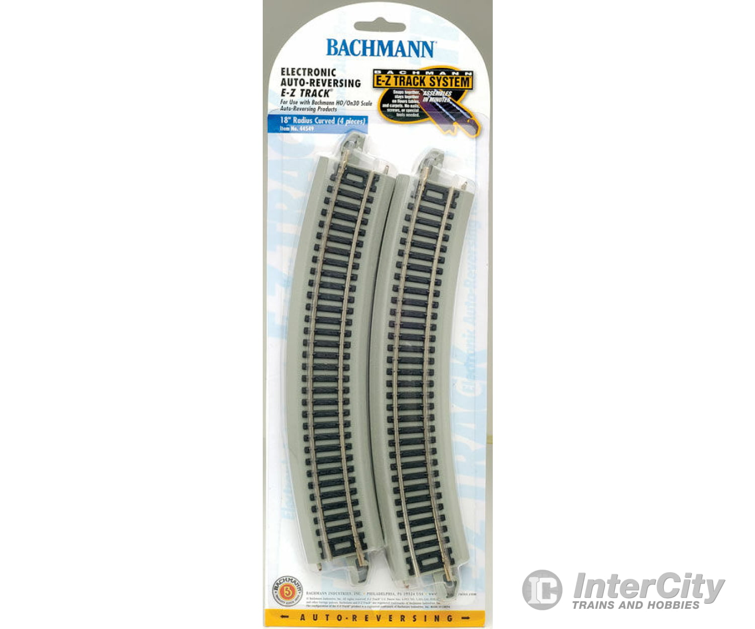 Bachmann 44549 Reversing System - E-Z Track(R) -- 18 Radius Curved W/Nickel Silver Rail & Gray