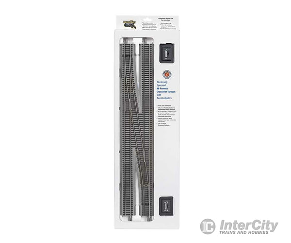 Bachmann 44575 E-Z Track(R) W/Nickel Silver Rail & Gray Roadbed -- #6 Left Hand Remote Crossover