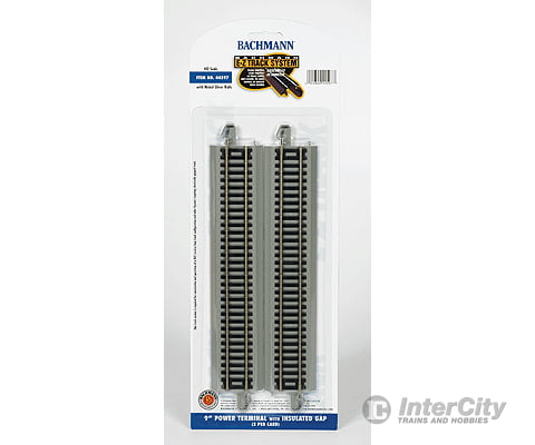 Bachmann 44597 Straight Track W/Nickel Silver Rail & Gray Roadbed - E-Z Track(R) -- 9 Terminal