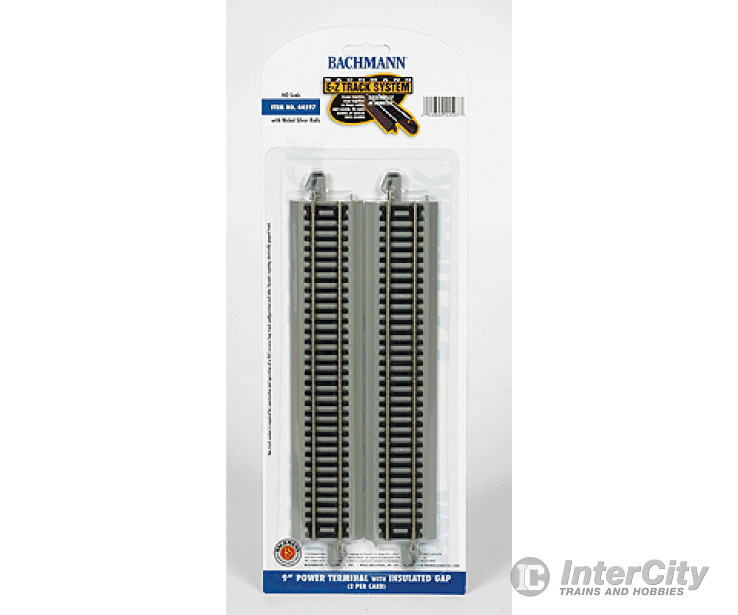 Bachmann 44597 Straight Track W/Nickel Silver Rail & Gray Roadbed - E-Z Track(R) -- 9 Terminal