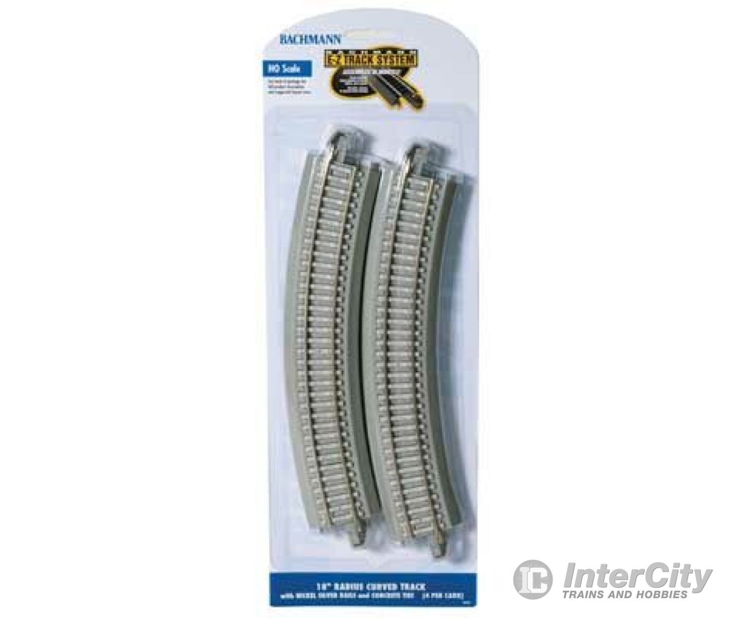 Bachmann 44701 Curved Track With Nickel Silver Rail Gray Roadbed Concrete Ties - E-Z -- 18 45.7Cm