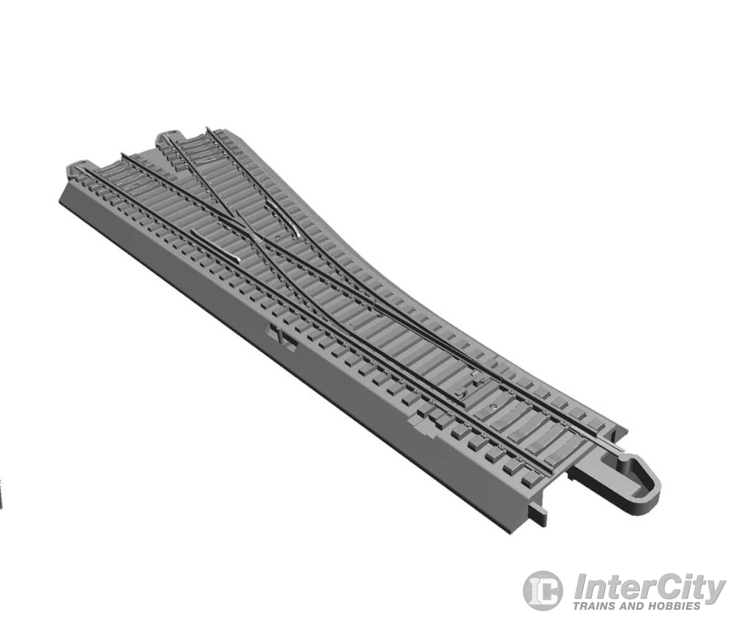 Bachmann 44757 #4 Turnout W/Nickel Silver Rail Gray Roadbed Concrete Ties - E-Z Track(R) -- Left