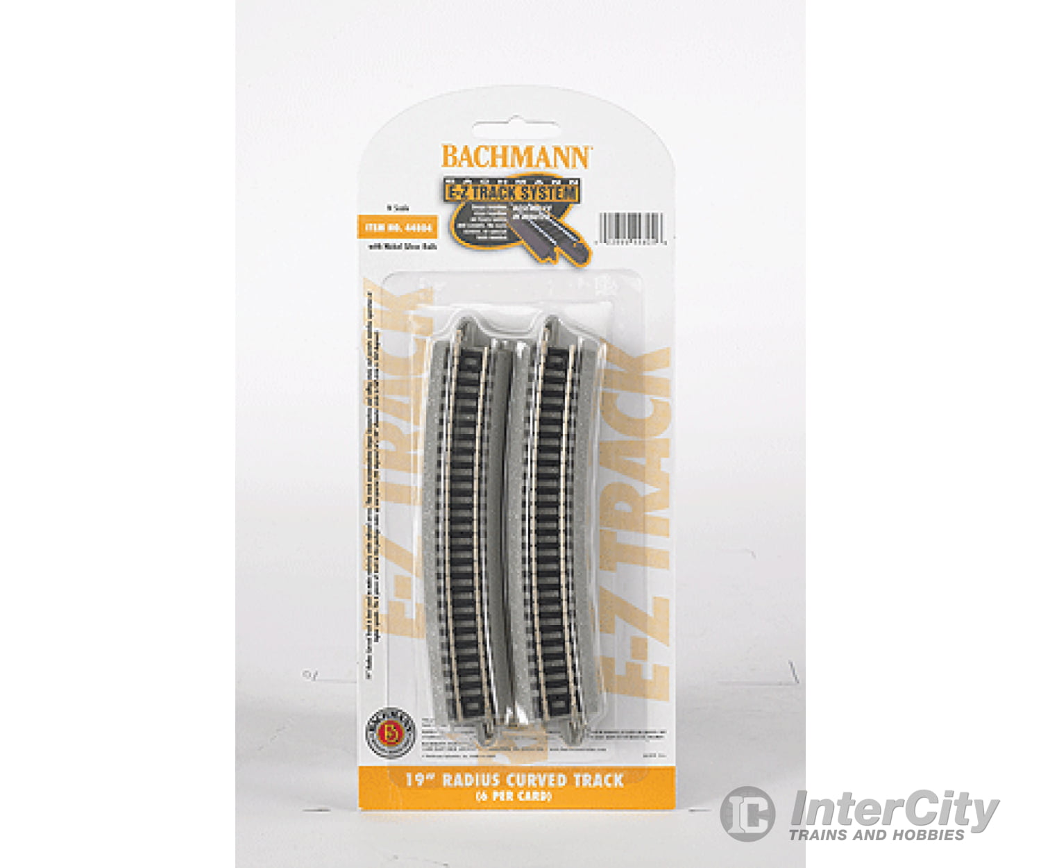 Bachmann 44804 Curved Track W/Nickel Silver Rail & Gray Roadbed - E-Z Track(R) -- 19 Radius Pkg(6)