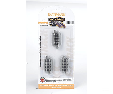 Bachmann 44831 Curved Track W/Nickel Silver Rail & Gray Roadbed - E-Z Track(R) -- 11-1/4 Radius