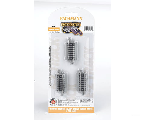 Bachmann 44832 Curved Track W/Nickel Silver Rail & Gray Roadbed - E-Z Track(R) -- 12-1/2 Radius