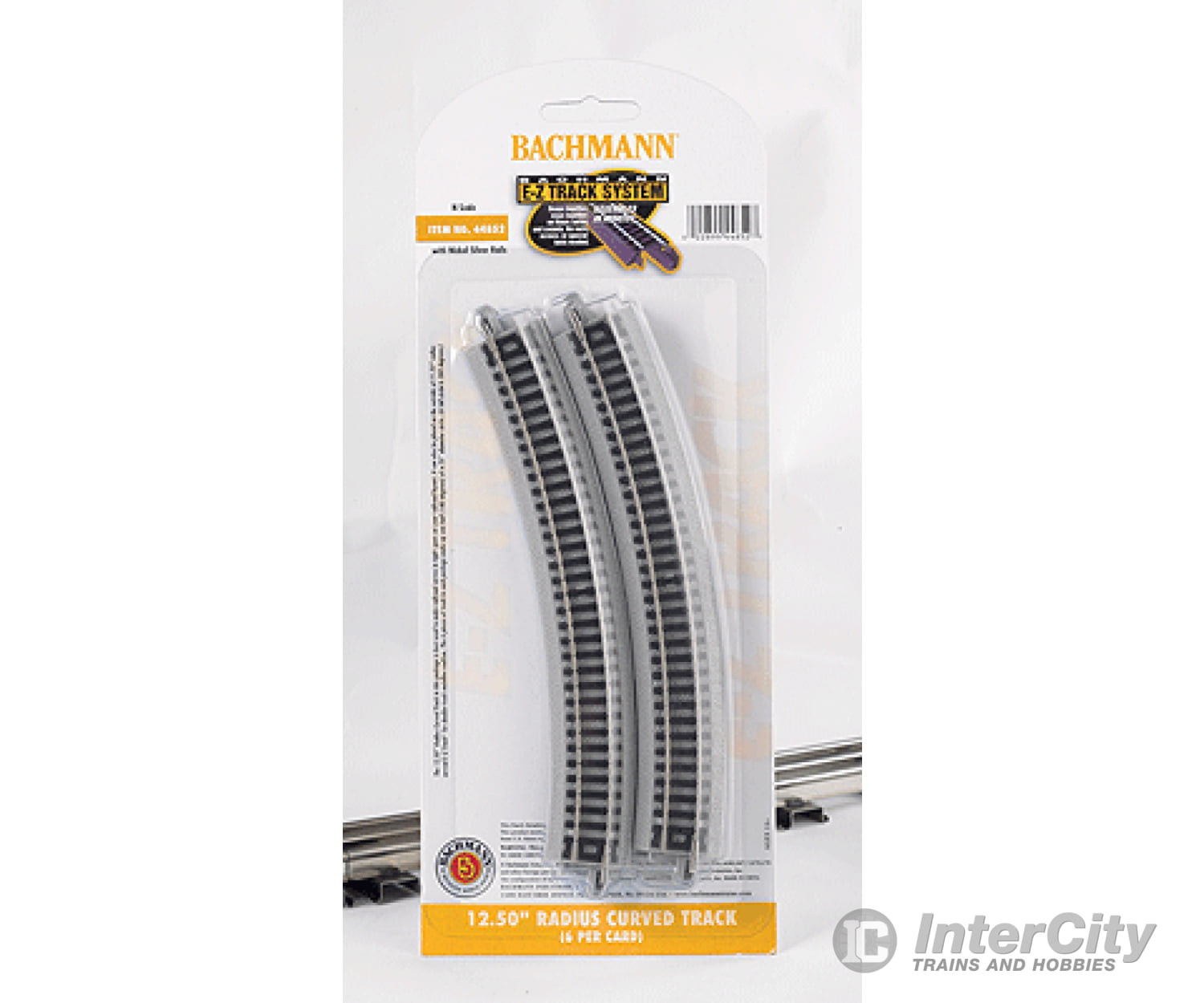 Bachmann 44852 E-Z Track(R) W/Nickel Silver Rail & Gray Roadbed -- 12-1/2 Radius Curve Pkg(6) Track