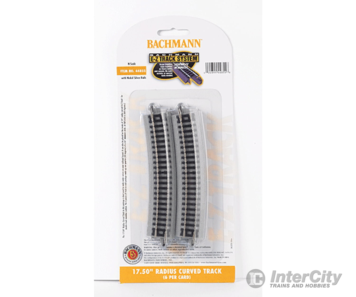 Bachmann 44855 E-Z Track(R) W/Nickel Silver Rail & Gray Roadbed -- 17-1/2 Radius Curve Pkg(6) Track