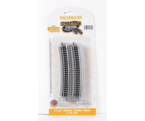Bachmann 44855 E-Z Track(R) W/Nickel Silver Rail & Gray Roadbed -- 17-1/2 Radius Curve Pkg(6) Track