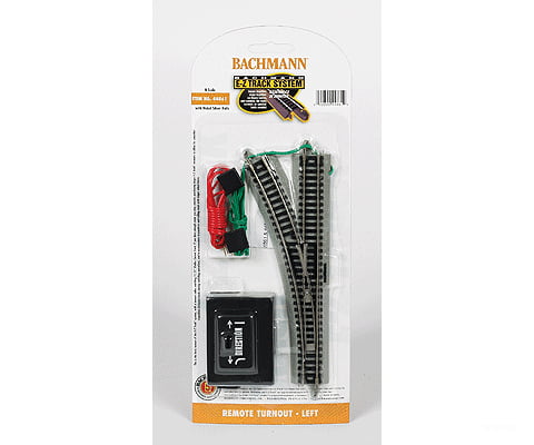 Bachmann 44861 Remote Turnout W/Nickel Silver Rail & Gray Roadbed - E-Z Track(R) -- Left Hand 11.25