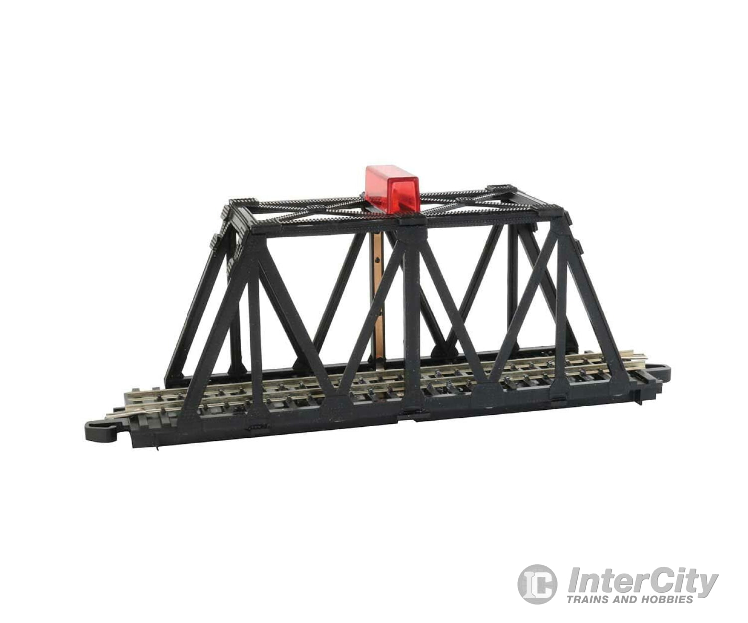 Bachmann 44873 Through-Truss Bridge With Blinking Light -- With E-Z Track Straight Section