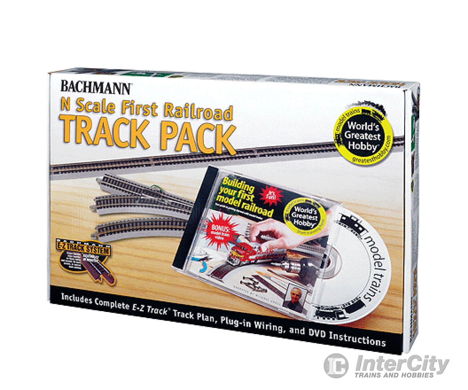 Bachmann 44896 First Railroad Track Pack - E-Z Track(R) -- Nickel Silver Rail & Gray Roadbed