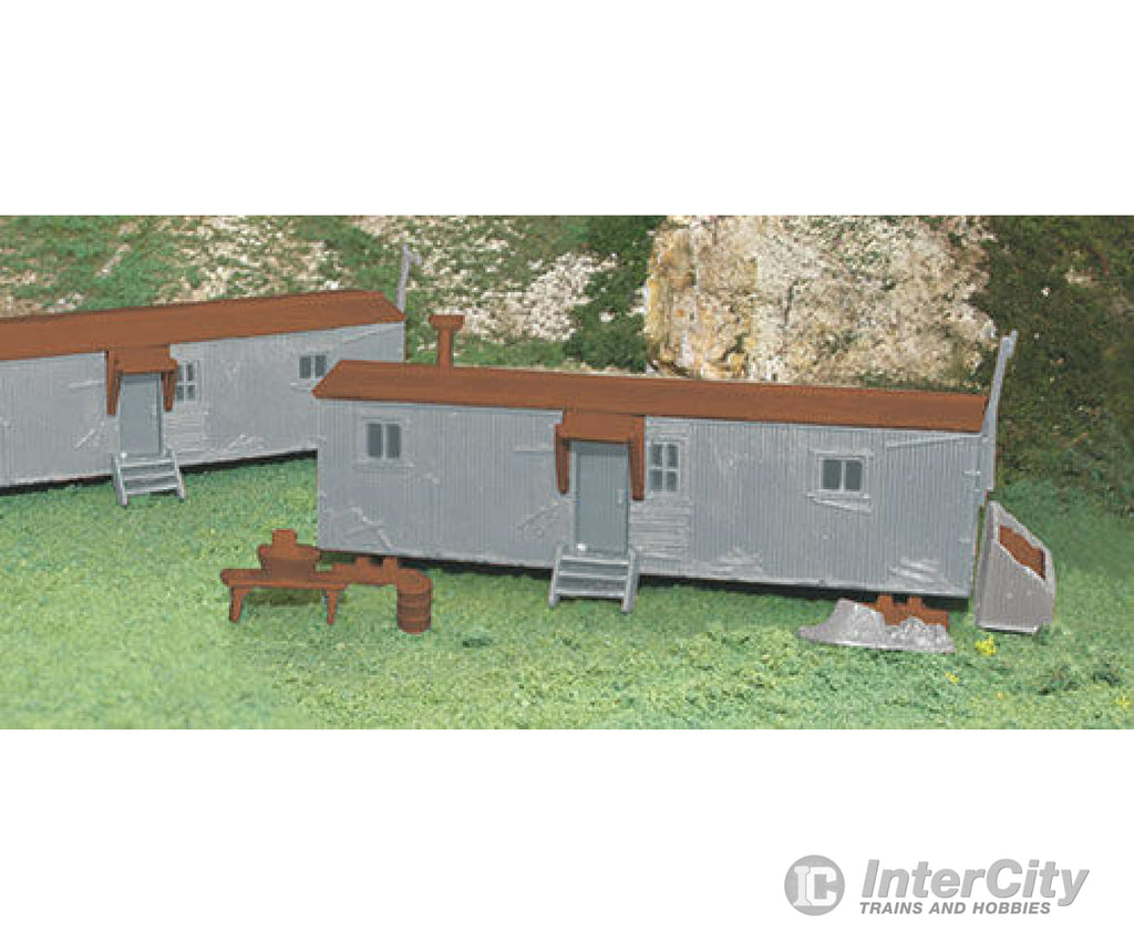 Bachmann 45176 Railroad Work Sheds - Plasticville U.s.a. -- Kit 1 Each: Oxide Gray Pkg(2) Structures