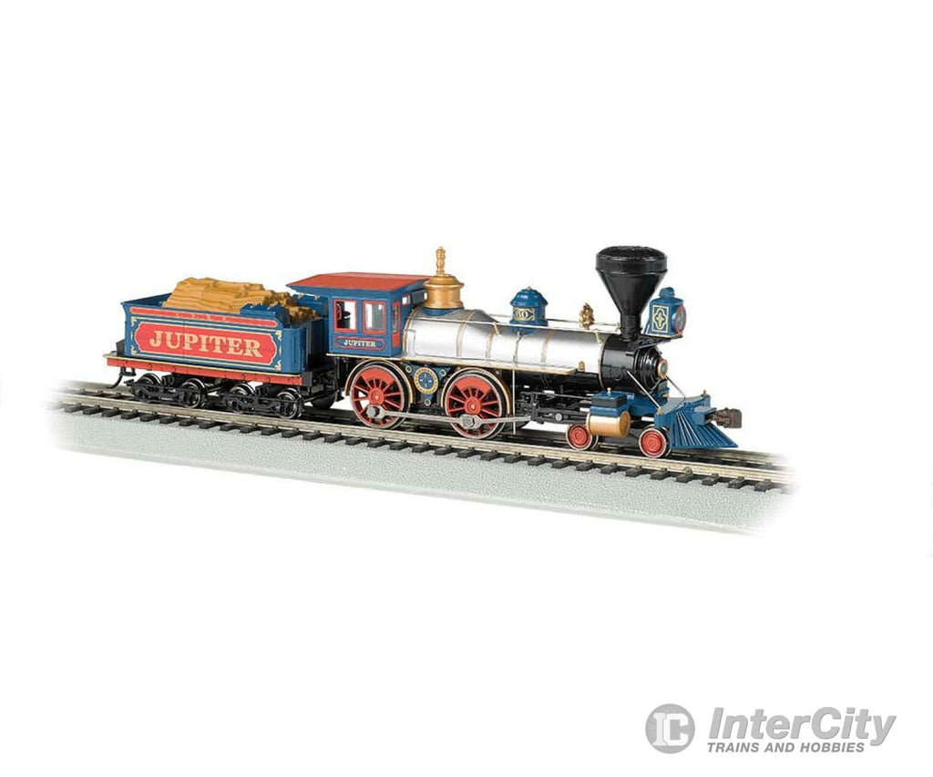 Bachmann 51003 4-4-0 W/Wood Tender Load - Standard Dc -- Central Pacific Jupiter (Silver Black Blue