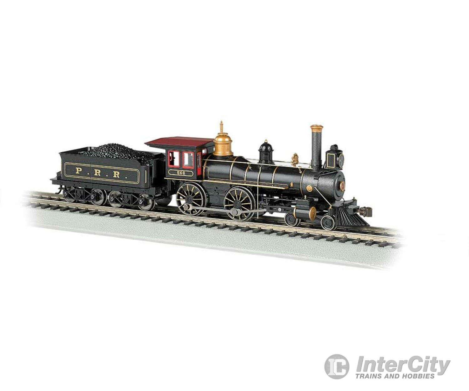 Bachmann 51005 4-4-0 W/Coal Tender Load - Standard Dc -- Pennsylvania Railroad (Black Graphite Gold)