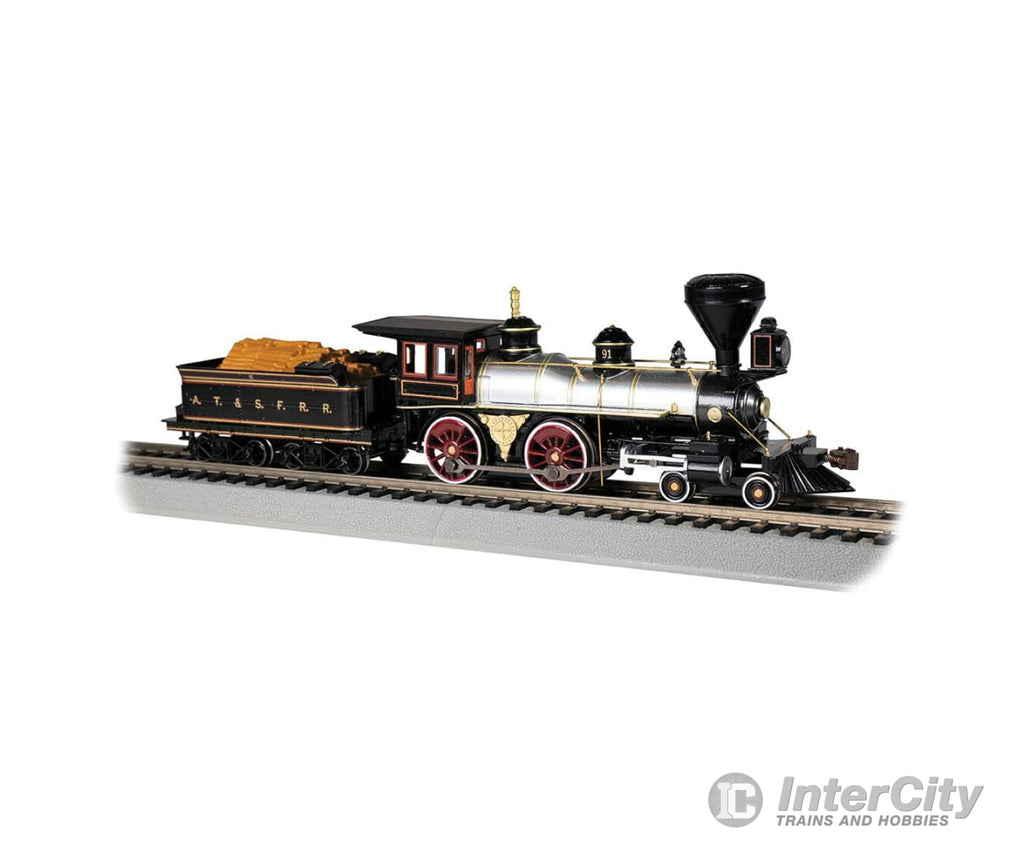 Bachmann 51007 4-4-0 With Wood Tender - Standard Dc -- Santa Fe (Gray Brown) Locomotives & Railcars