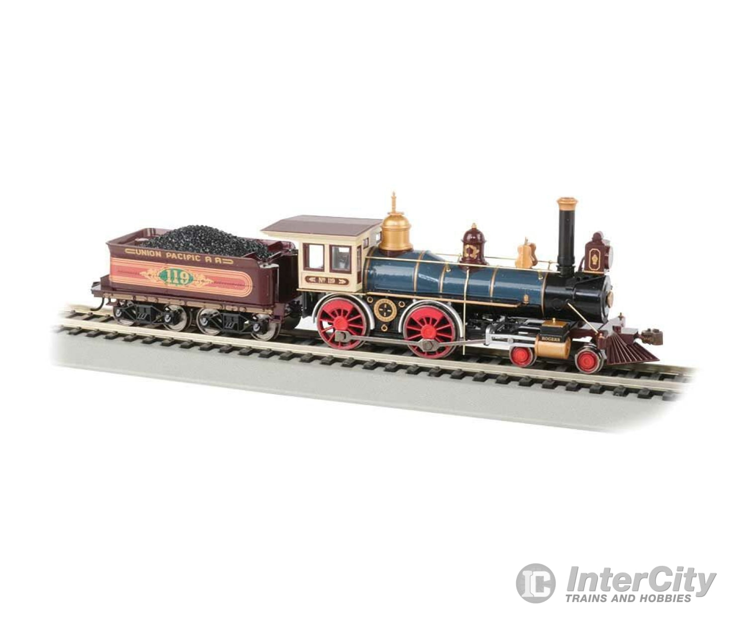 Bachmann 52707 4-4-0 With Coal Tender Load - Sound And Dcc -- Union Pacific #119 (Russian Iron;