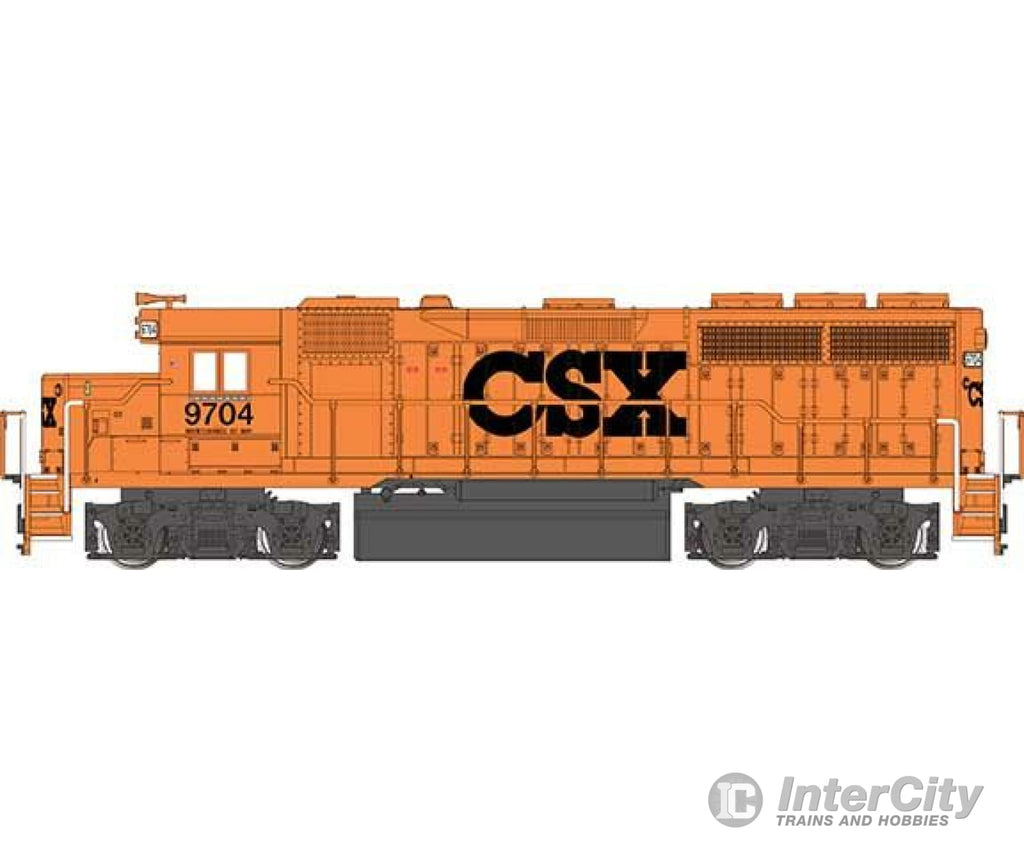 Bachmann 63540 Emd Gp40 - Standard Dc -- Csx #9704 (Mow Scheme Orange Black) Locomotives & Railcars