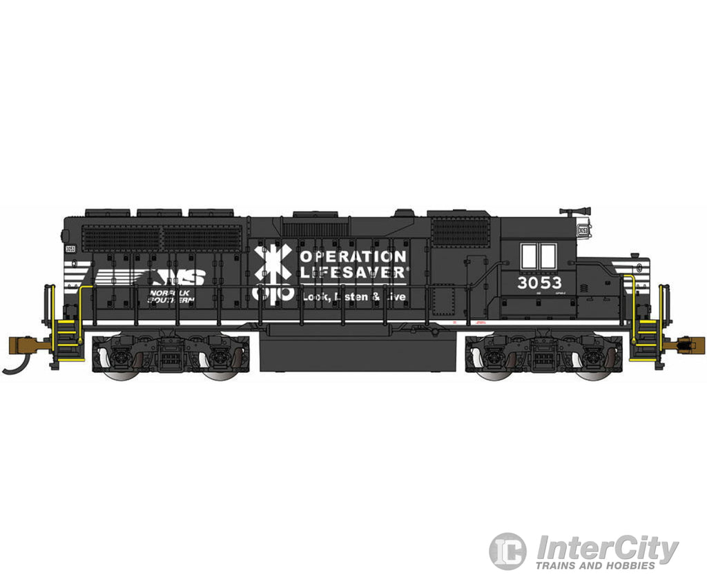 Bachmann 63565 Emd Gp40 - Standard Dc -- Norfolk Southern #3053 (Black White; Operation Lifesaver