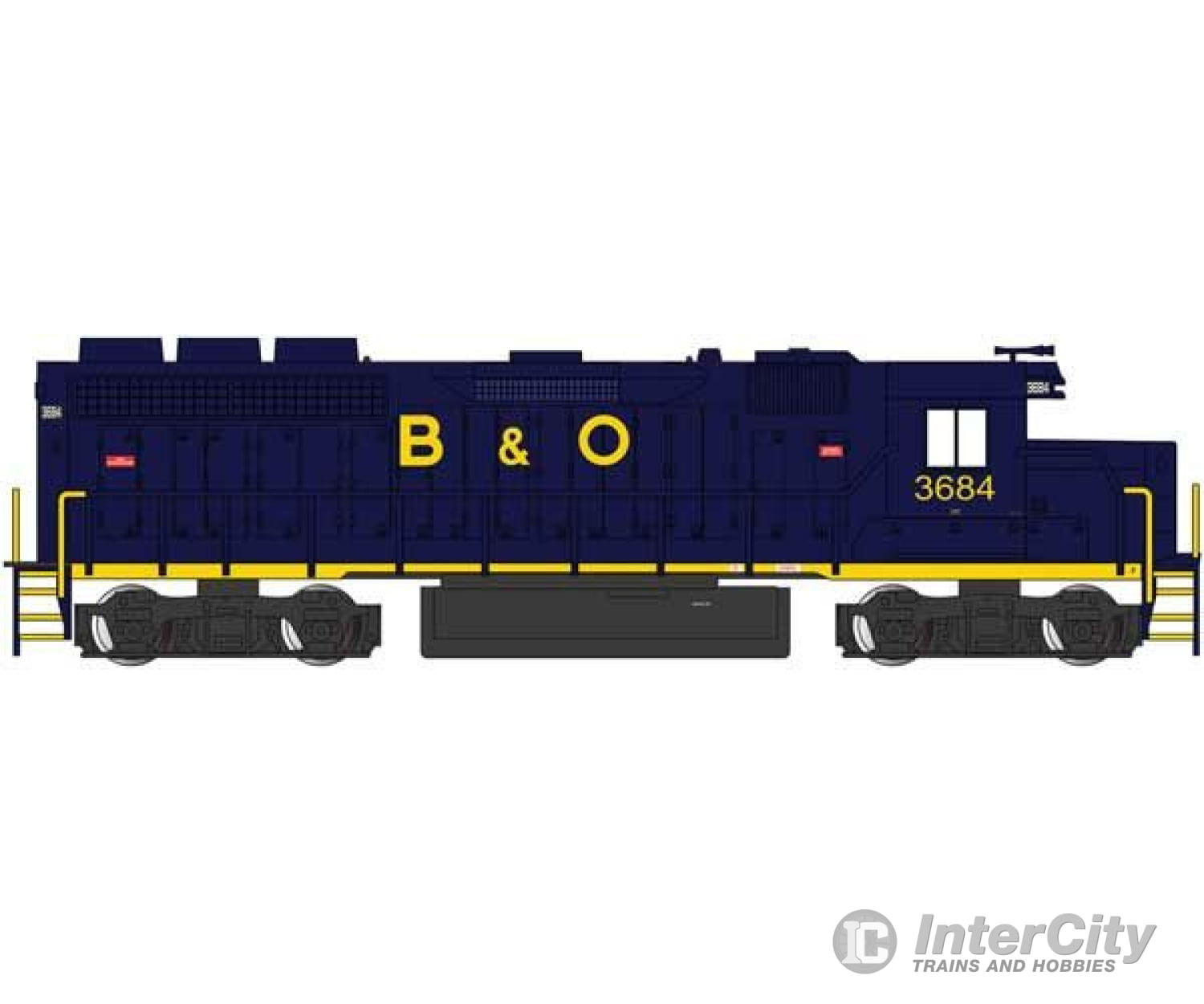 Bachmann 66308 Emd Gp40 - Sound And Dcc Value -- Baltimore & Ohio 3684 (Blue Yellow) Locomotives