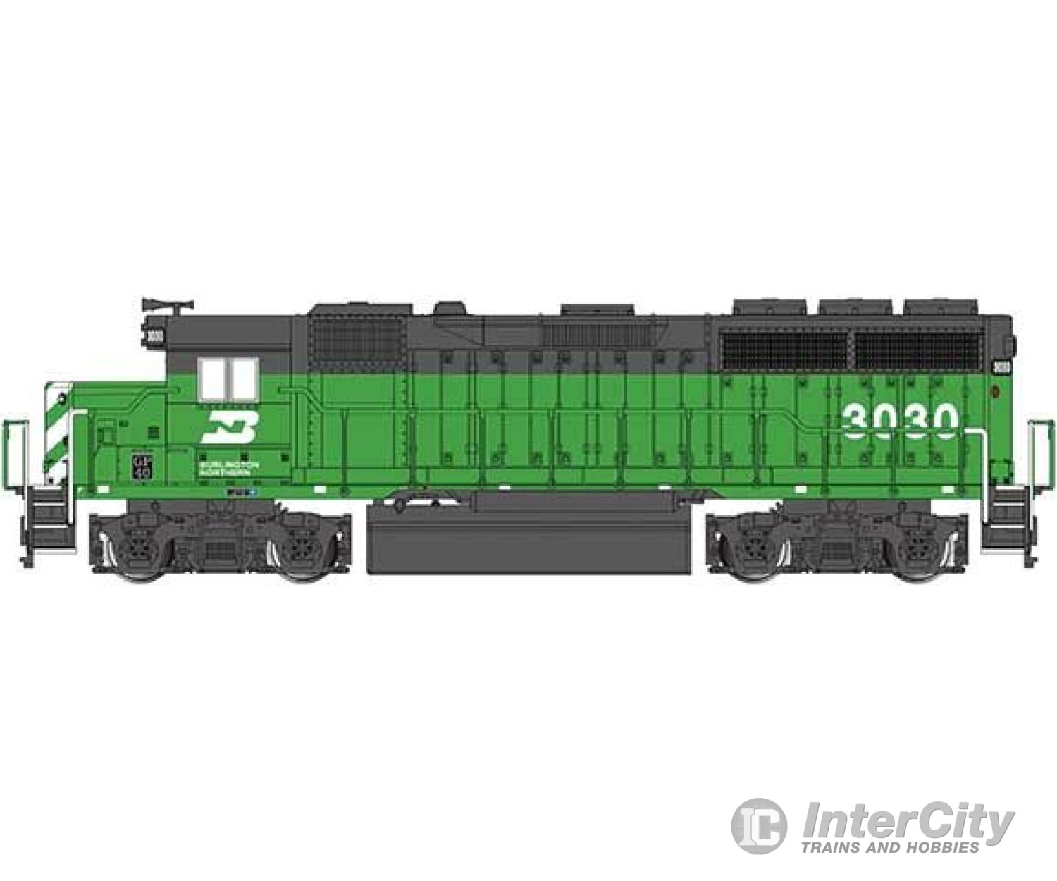 Bachmann 66360 Emd Gp40 - Econami Sound And Dcc -- Burlington Northern #3030 (Cascade Green Black