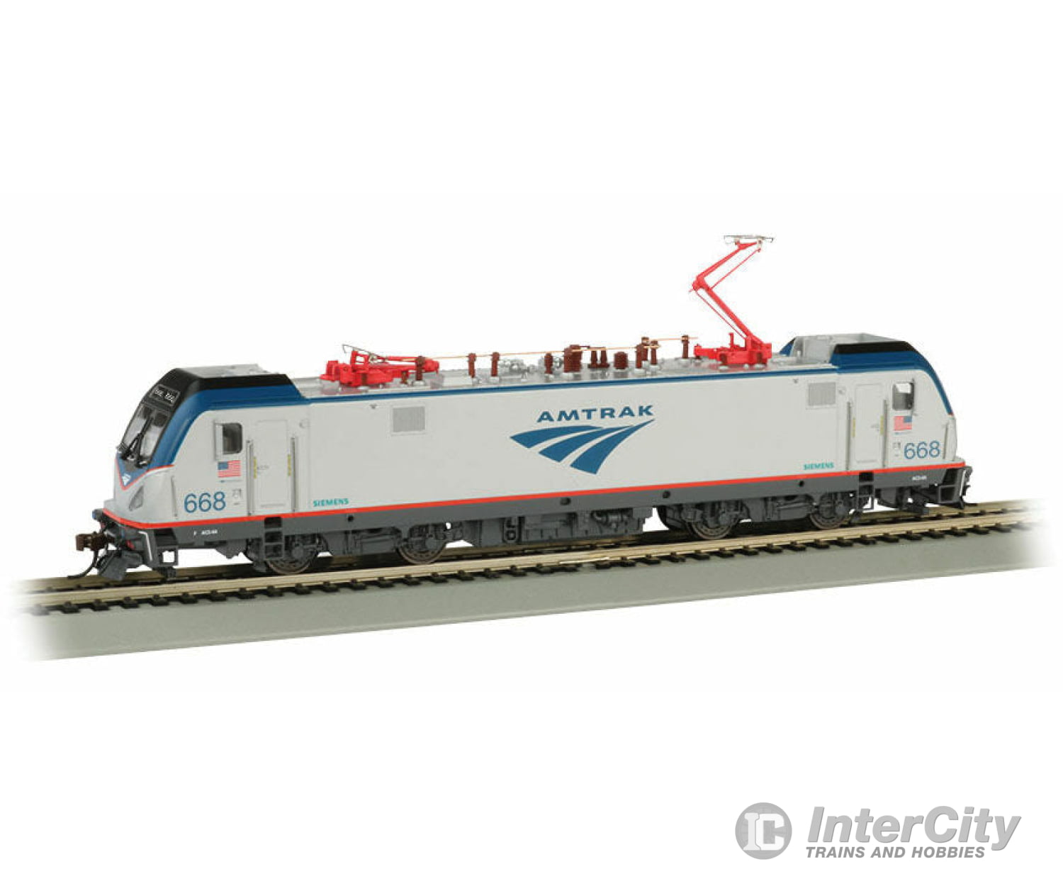 Bachmann 67407 Siemens Acs-64 Electric - Dcc And Sound -- Amtrak 668 (Phase V Silver Blue Red Black