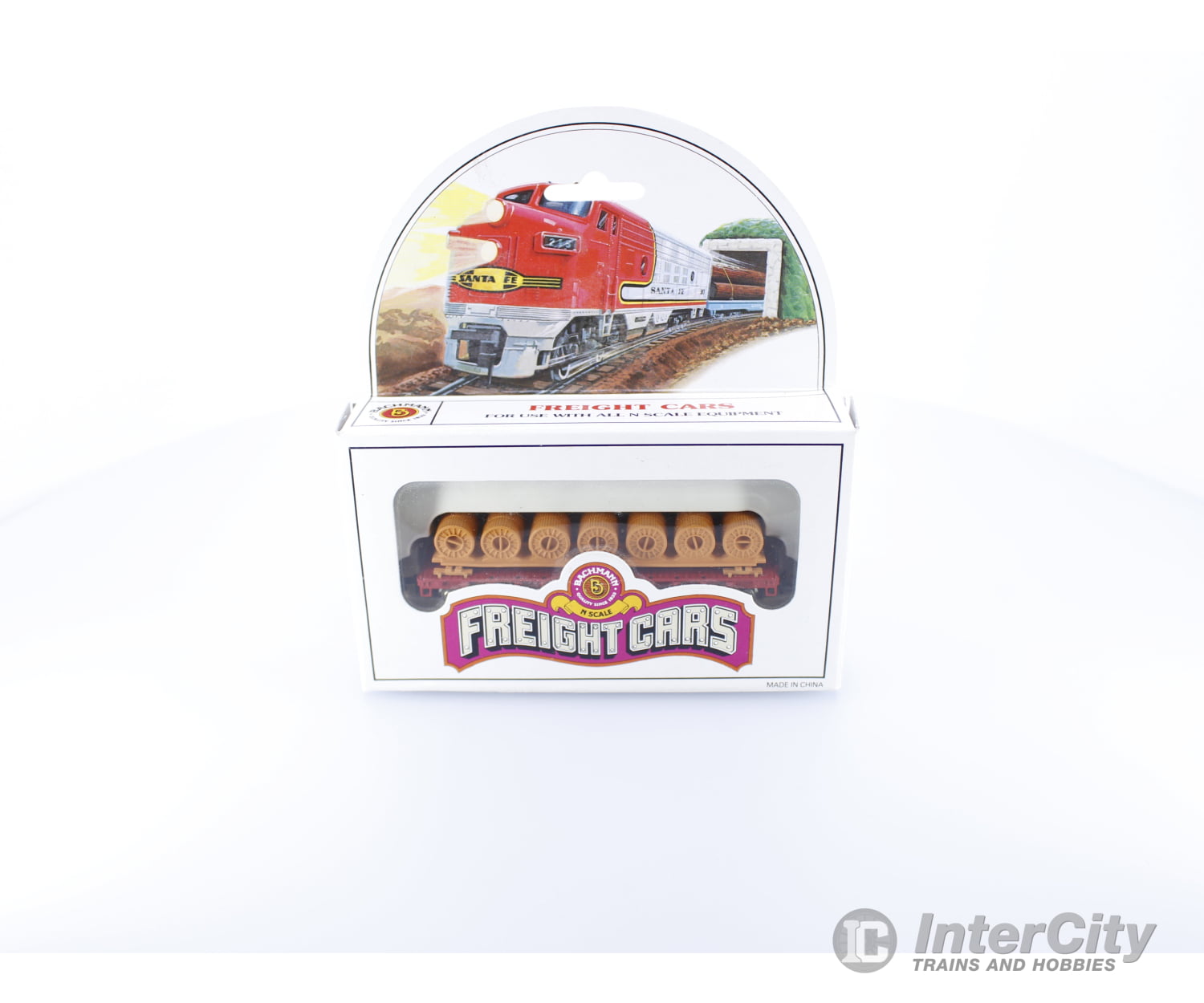Bachmann 73661 N 51’ Flat Car with Loads Santa Fe (SF) Freight Cars