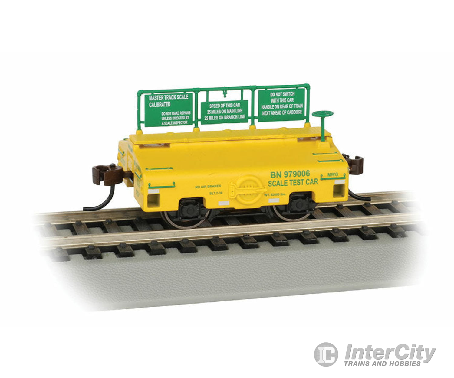 Bachmann 74402 Scale Test Weight Car - Ready To Run -- Burlington Northern #979006 (Yellow Green)