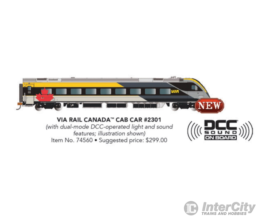 Bachmann 74560 Siemens Venture Cab Car - Via Version Ready To Run Sound And Dcc Lights - - Rail