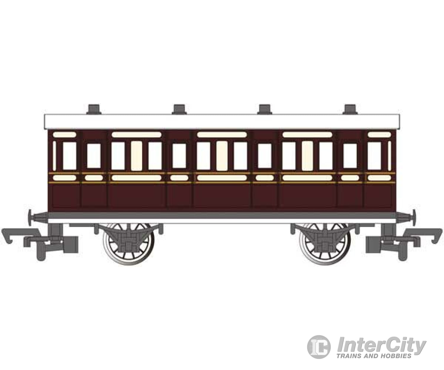 Bachmann 76032 Tobys Museum Coach - Ready To Run Thomas & Friends(Tm) -- Brown Cream Passenger Cars