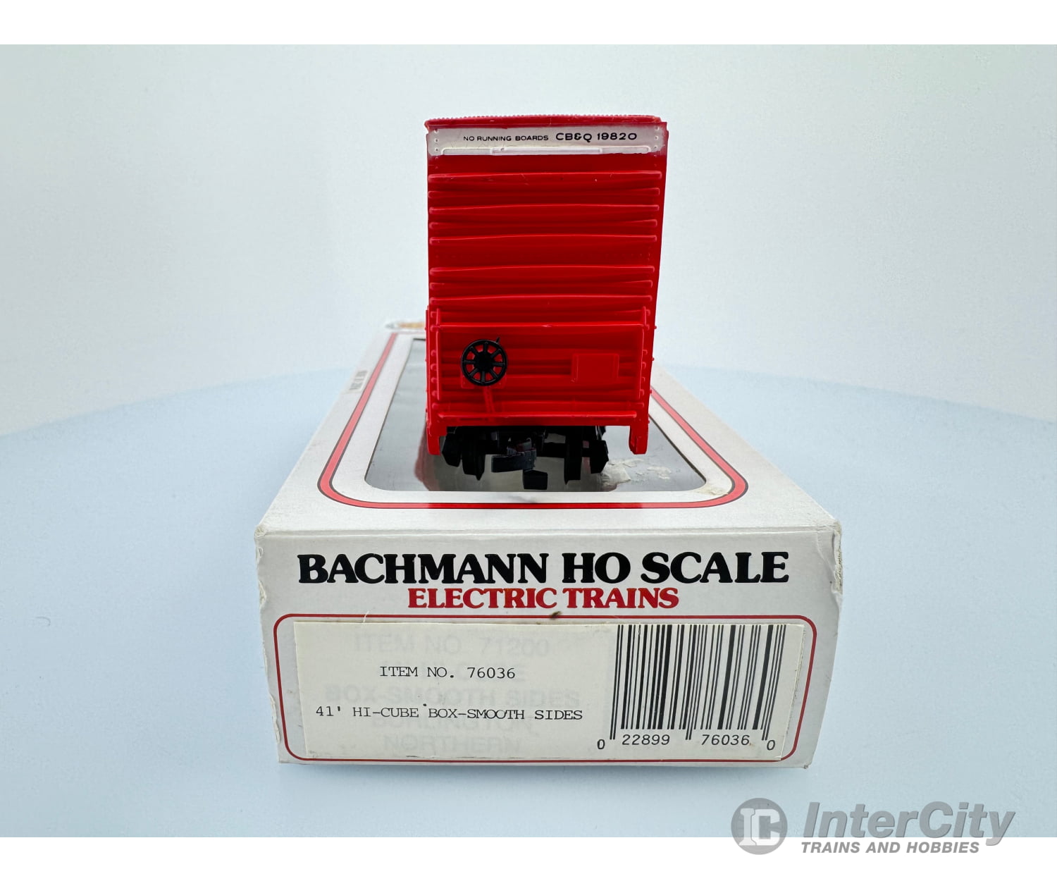 Bachmann 76036 Ho 41’ Hi-Cube Box Smooth Sides Burlington #19820 Freight Cars