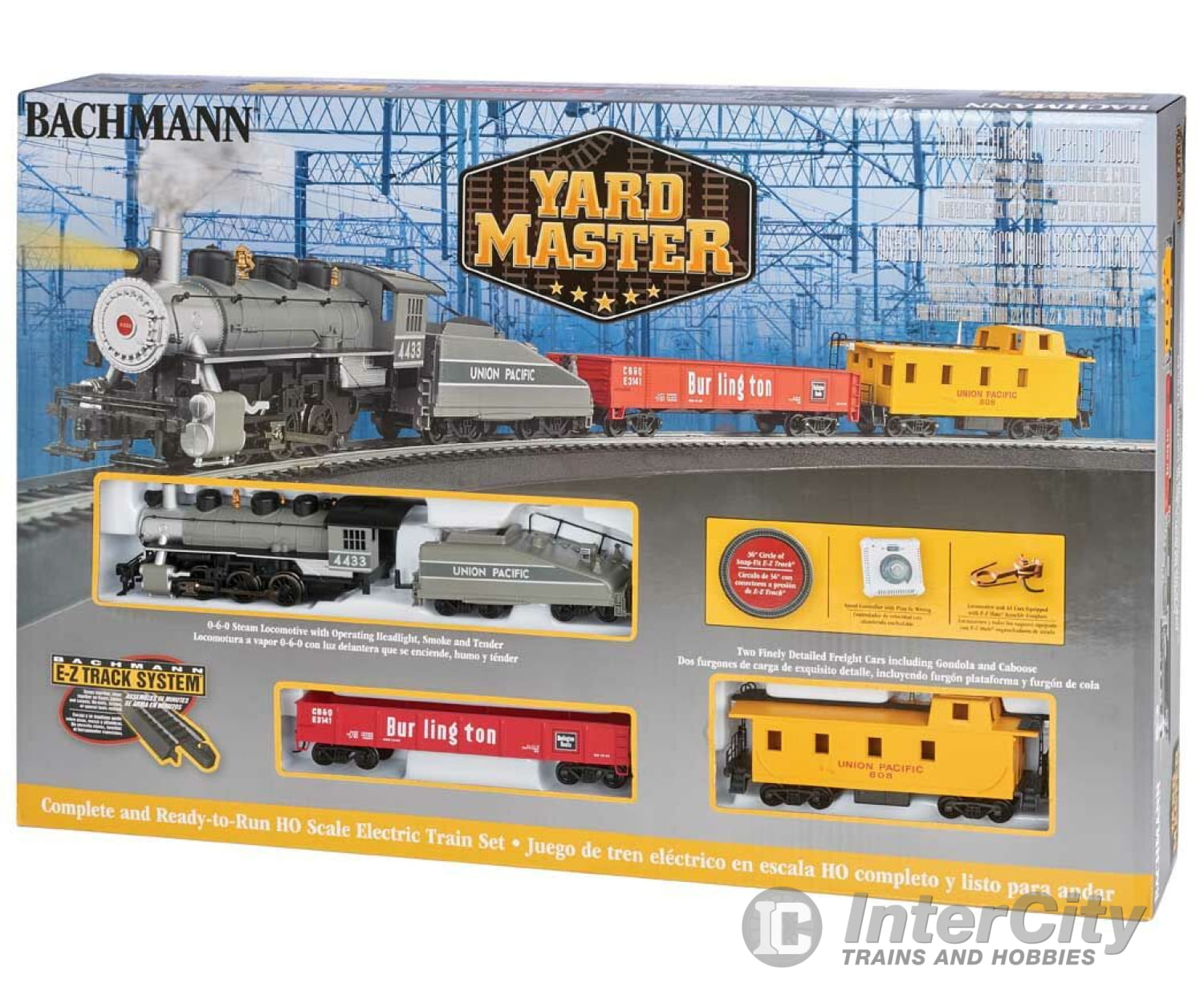 Bachmann 761 Yard Master Train Set - Standard Dc -- Union Pacific Locomotive Tender Caboose; Cb&Q