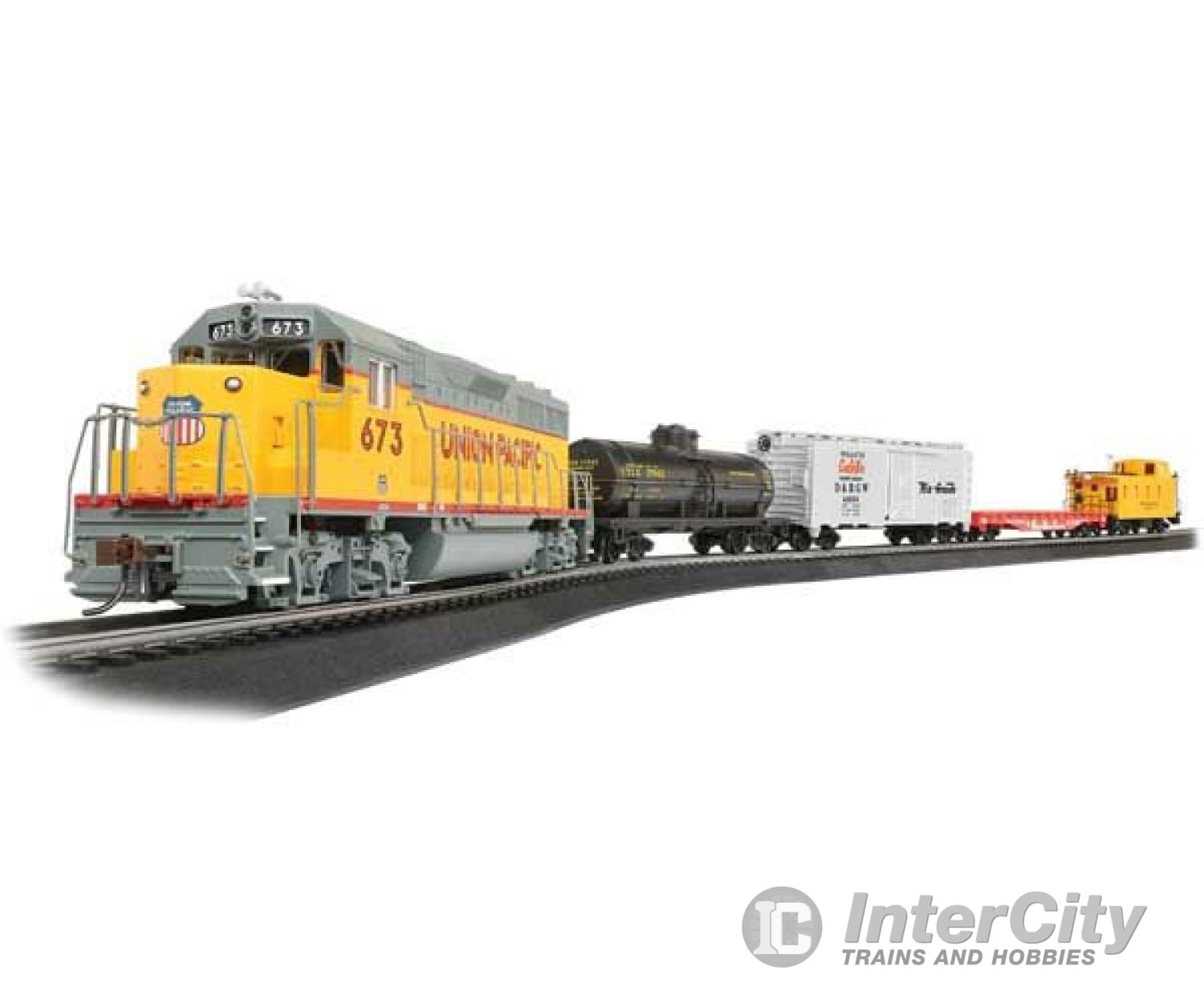 Bachmann 766 Track King Train Set - Standard Dc -- Union Pacific Emd Gp40 4 Cars Wide-Vision Caboose