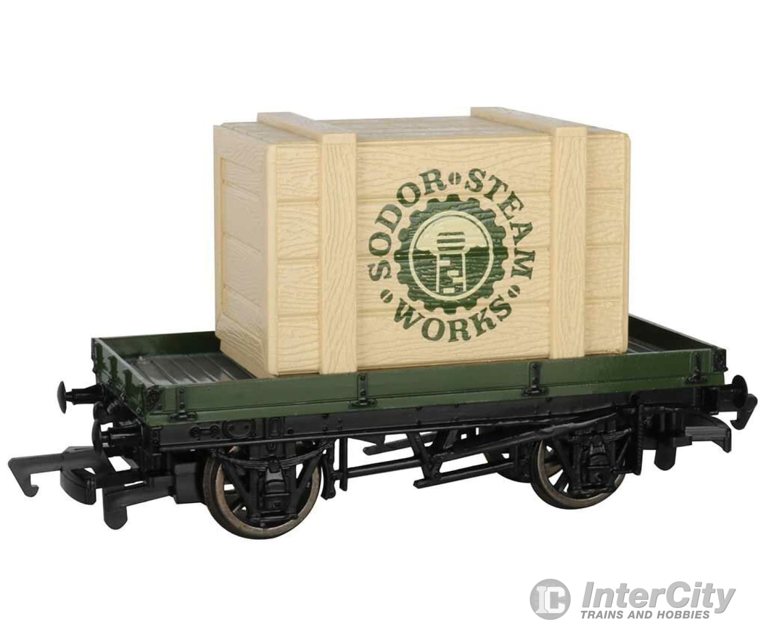 Bachmann 77404 Flatcar (Plank Wagon) - Ready To Run Thomas And Friends(Tm) -- With Sodor Steam Works