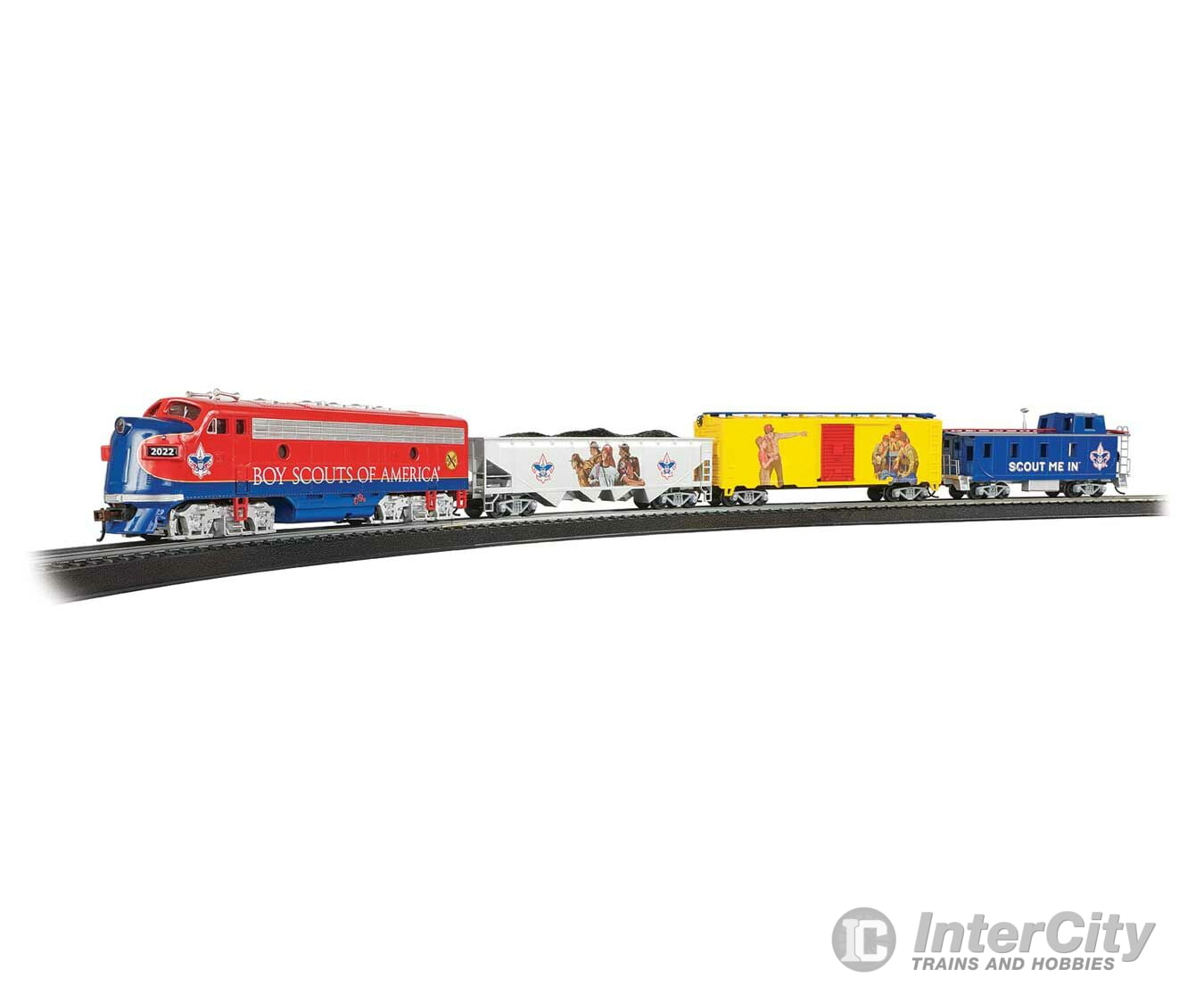 Bachmann 775 Bsa(R) Boy Scouts Of America All American - Standard Dc -- Emd F7A 3 Cars 47 X 38 E-Z