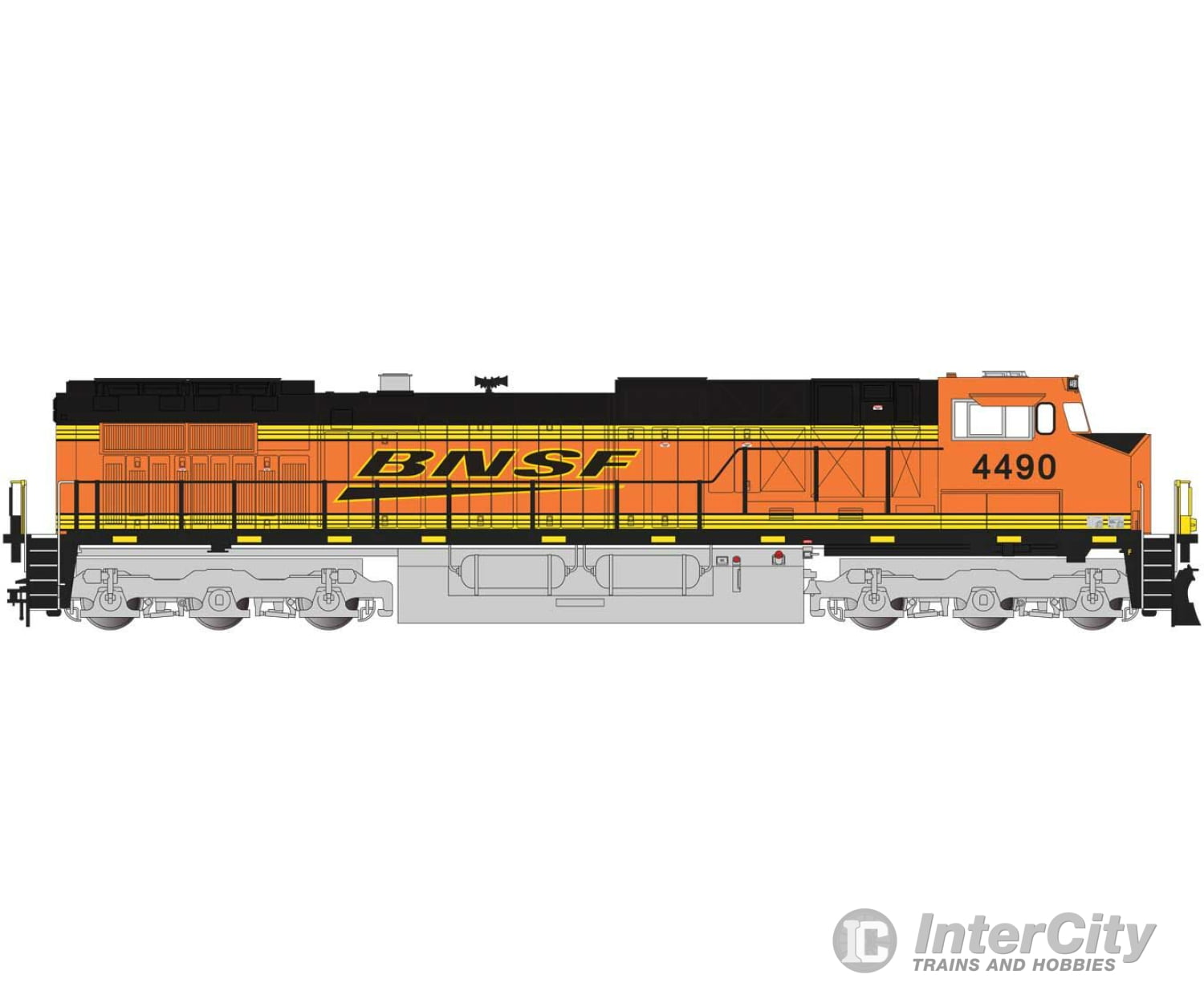 Bachmann 90902 Ge Dash 9-44Cw - Standard Dc -- Bnsf Railway #4490 (Orange Black; Wedge Logo)