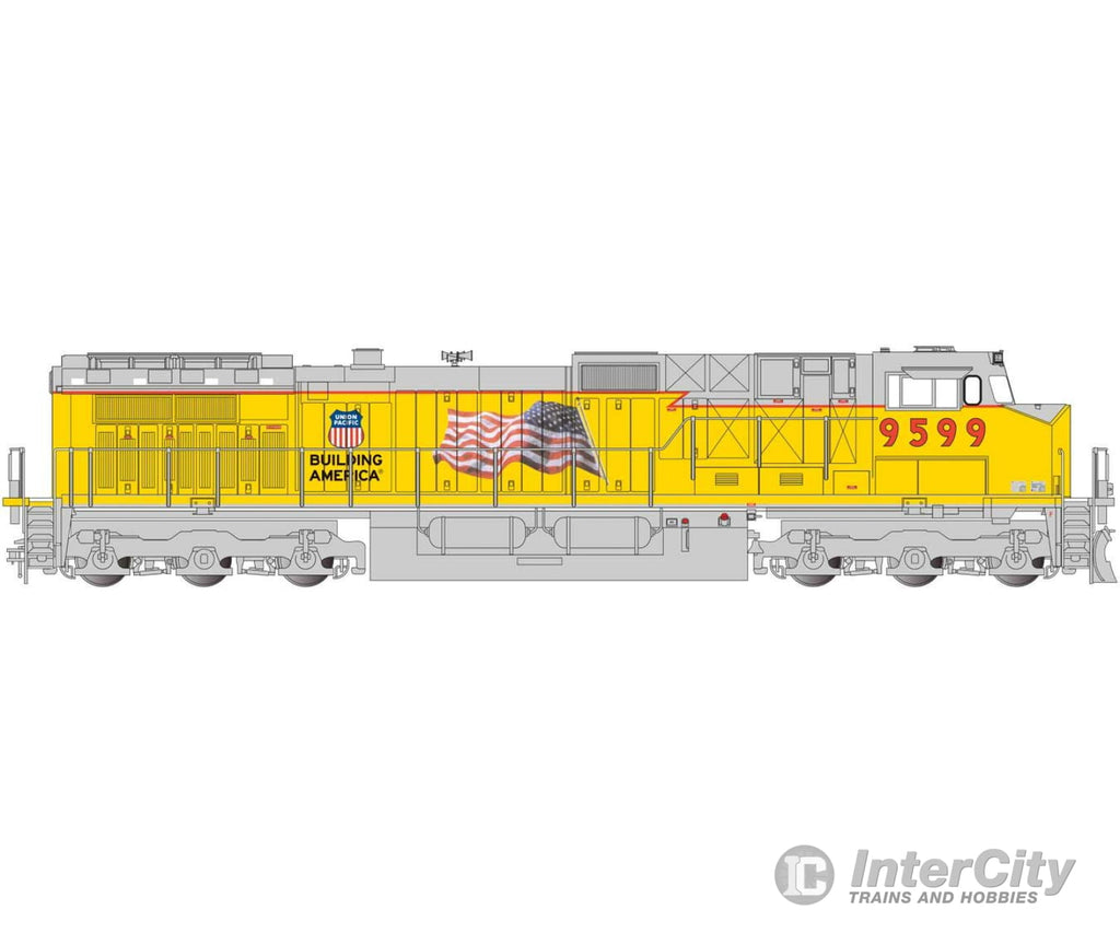 Bachmann 90904 Ge Dash 9-44Cw - Standard Dc -- Union Pacific #9599 (Armour Yellow Gray; Building