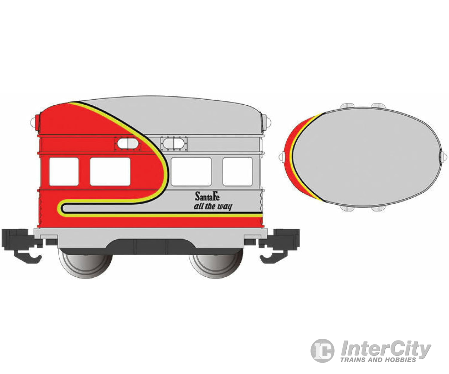 Bachmann 96284 Eggliner - Standard Dc -- Santa Fe (Warbonnet; Silver Red; ...All The Way Slogan)