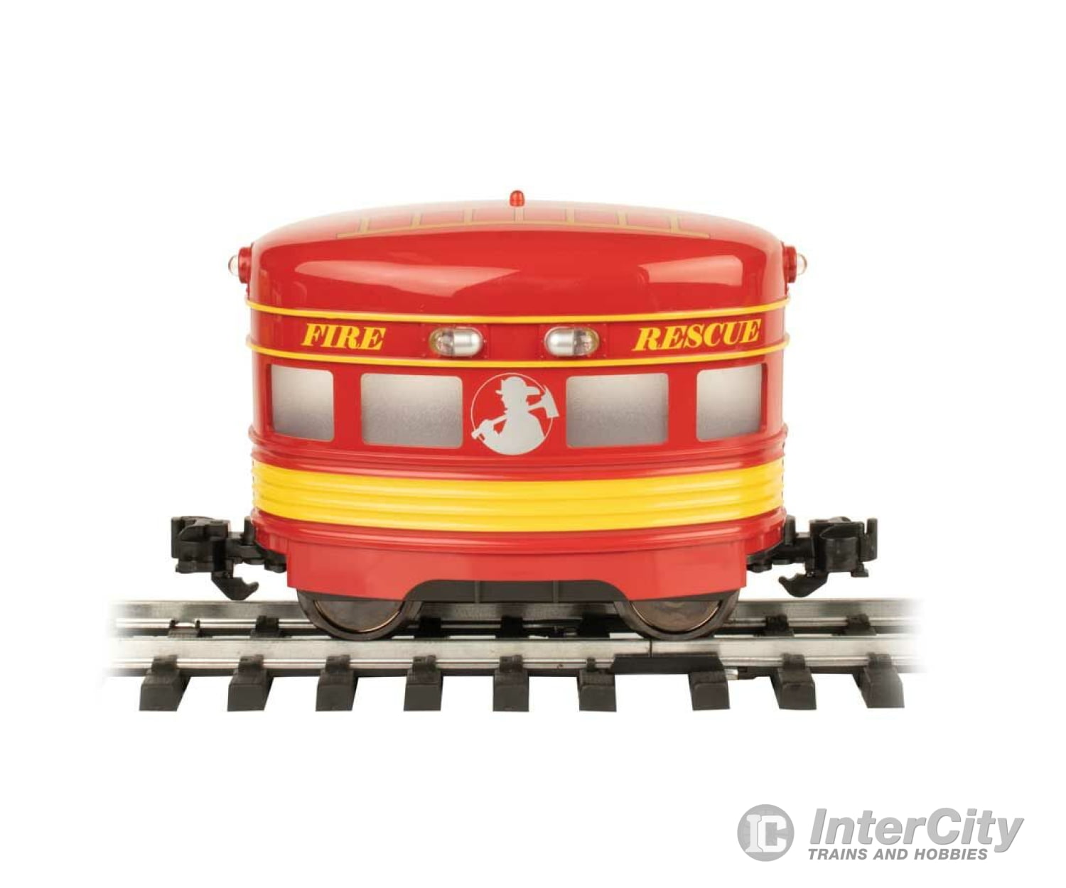 Bachmann 96287 Eggliner - Standard Dc -- Fire Rescue (Red Yellow) Locomotives & Railcars