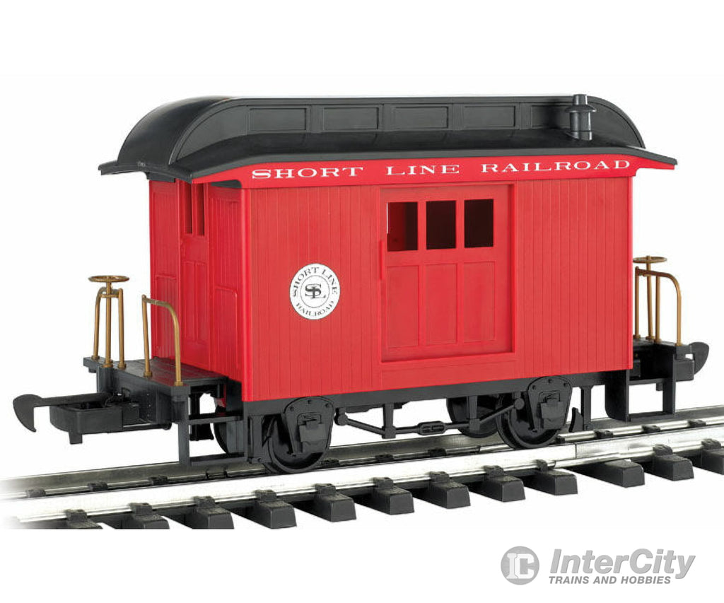 Bachmann 97088 Wood Baggage Car - Ready To Run Lil Big Haulers -- Short Line Railroad (Red Black)