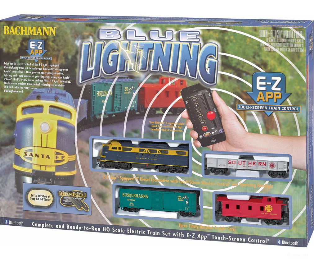 Bachmann 1501 Blue Lightning Train Set - E-Z App(Tm) -- Atchison Topeka & Santa Fe Sets