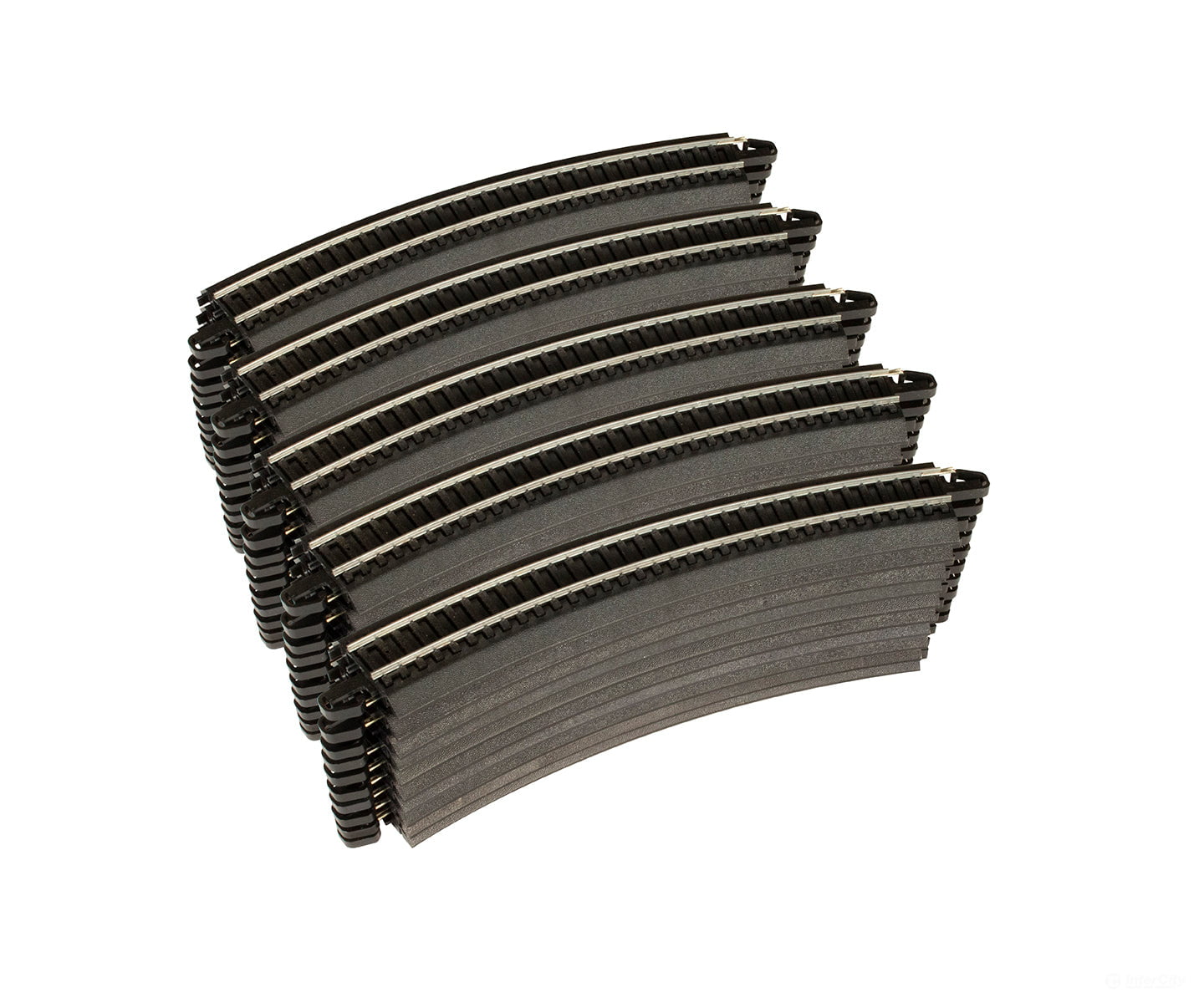 Bachmann 160-44480 Bulk E-Z Track(R) W/Steel Rail & Black Roadbed - 18’ Radius Curve Per Piece