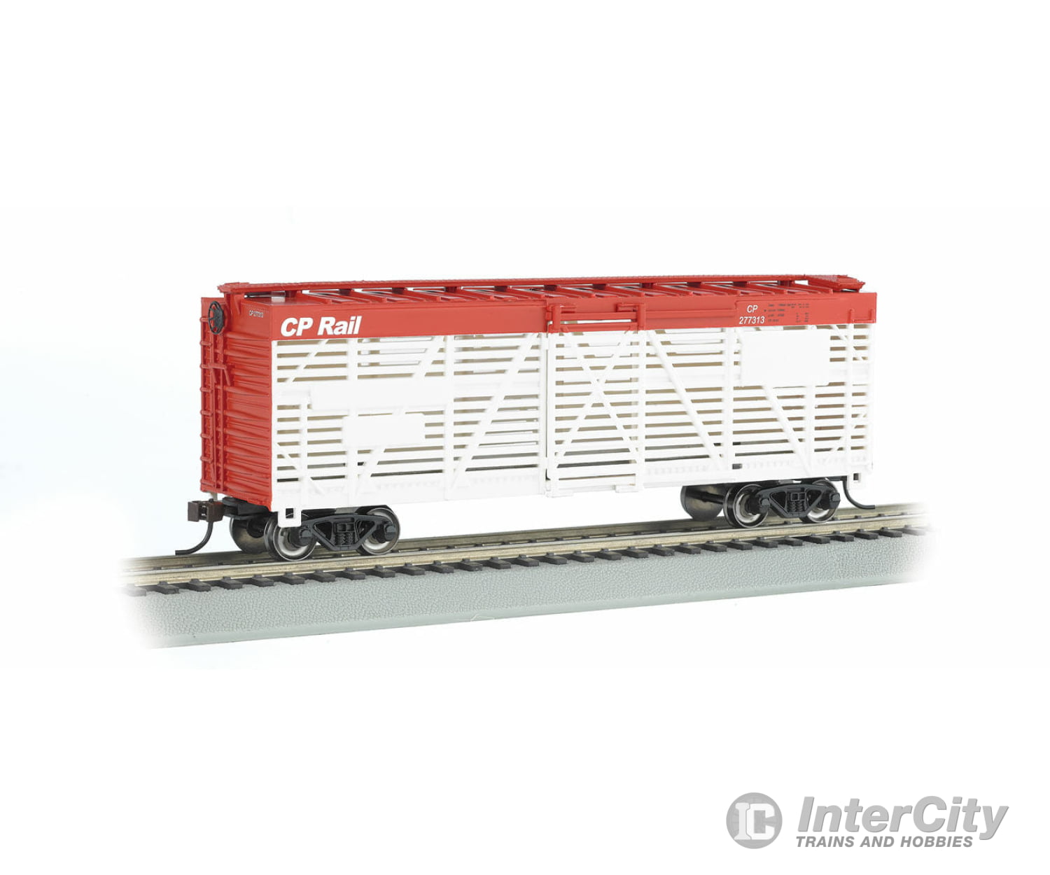 Bachmann Ho 18527 40 Stock Car - Ready To Run Silver Series(R) -- Canadian Pacific (White Red)