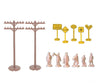 Bachmann 42104 Layout Accessories Assortment -- 12 Telephone Poles 24 Signs & Unpainted Figures