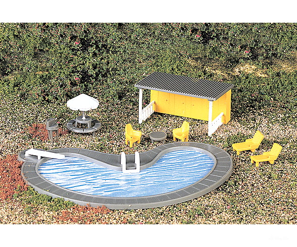 Bachmann 42215 Park Accessories -- Swimming Pool & Scenery Details