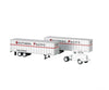 Bachmann 42231 White Tractor W/2 Piggyback Van Trailers - Assembled -- Southern Pacific (White Red