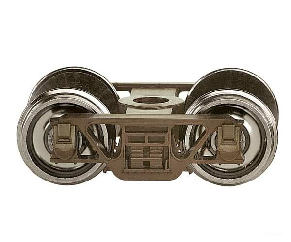 Bachmann 42910 Andrews Leaf-Spring Friction-Bearing Trucks With Metal Wheels -- 1 Pair Couplers &